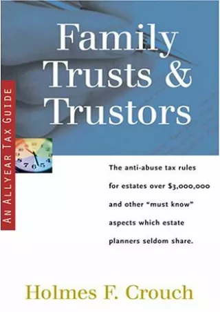 [EPUB] DOWNLOAD Family Trusts & Trustors (SERIES 400: OWNERS AND SELLERS)