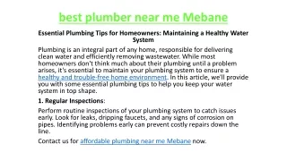 best plumber near me Mebane