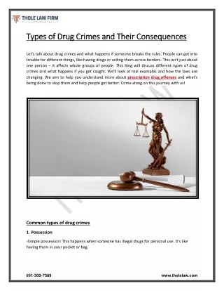Types of Drug Crimes and Their Consequences