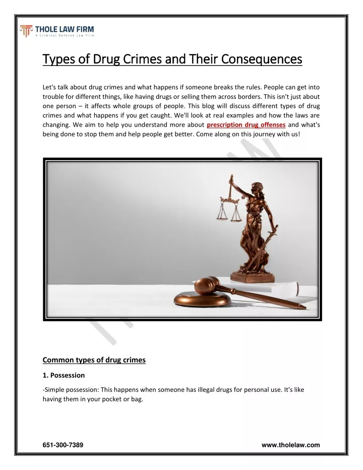 types of drug crimes and their consequences types