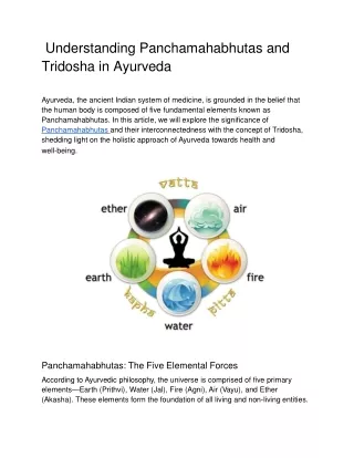 Understanding Panchamahabhutas and Tridosha in Ayurveda