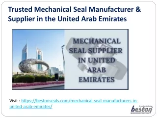 Best Mechanical seal manufacturers in United Arab Emirates