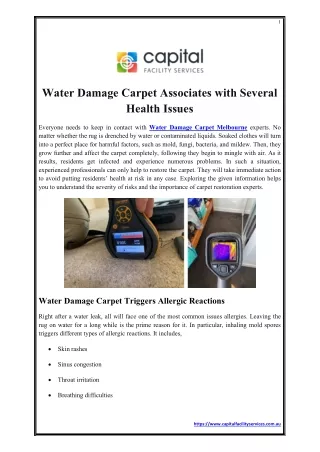 Water Damage Carpet Associates with Several Health Issues