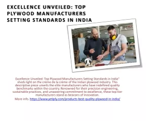 Excellence Unveiled: Top Plywood Manufacturers Setting Standards in India