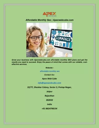affordable monthly seo apexwebcube com