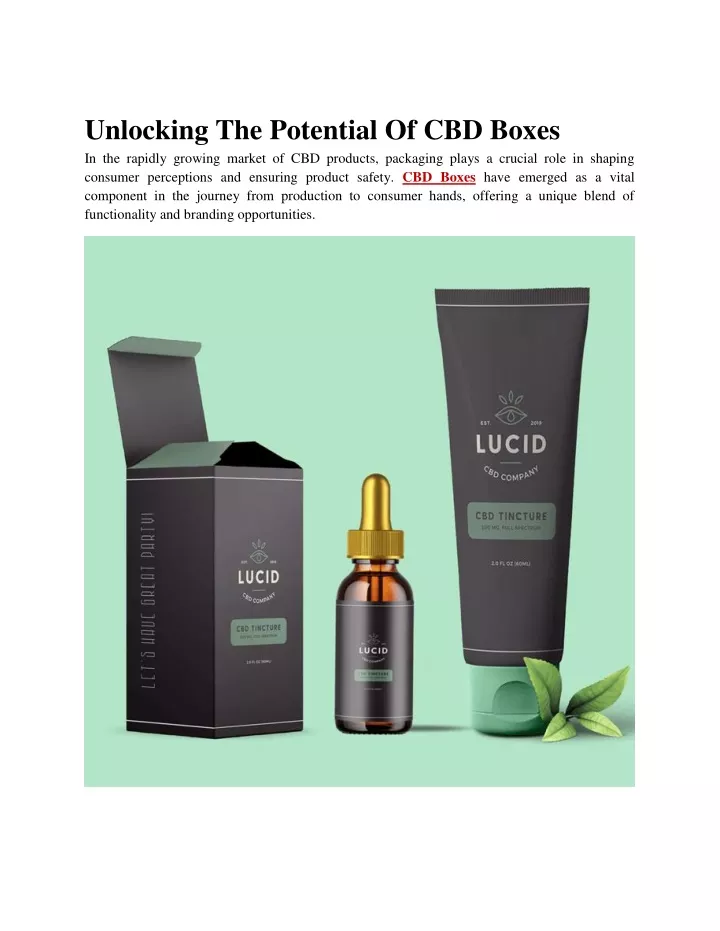 unlocking the potential of cbd boxes
