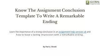Know The Assignment Conclusion Template To Write A Remarkable Ending