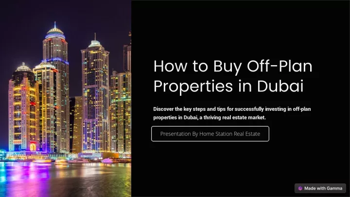 how to buy off plan properties in dubai