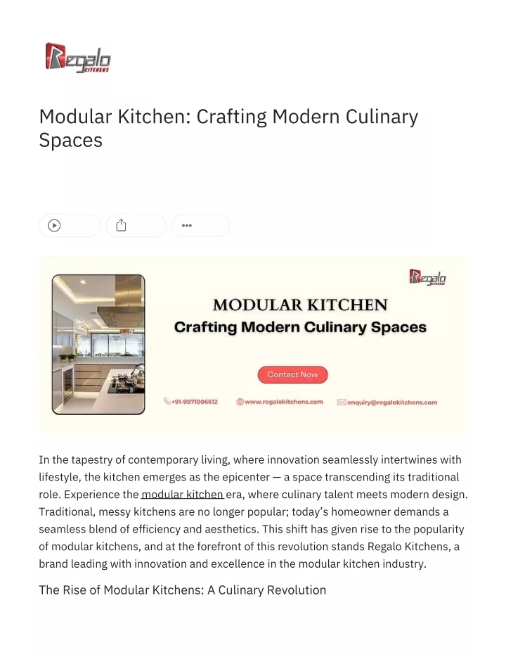 modular kitchen crafting modern culinary spaces