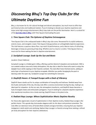 discovering bhuj s top day clubs for the ultimate