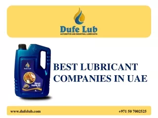 BEST LUBRICANT COMPANIES IN UAE
