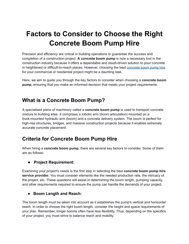 factors to consider to choose the right concrete