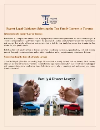 Expert Legal Guidance Selecting the Top Family Lawyer in Toronto