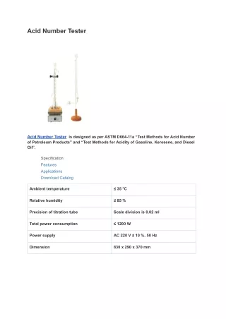 acid number tester