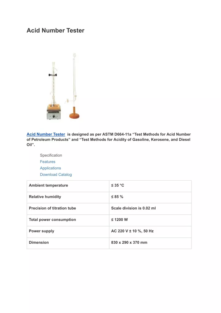 acid number tester