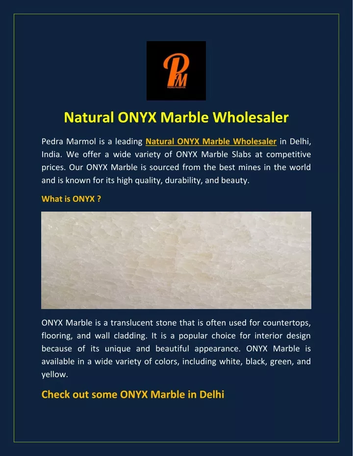 natural onyx marble wholesaler