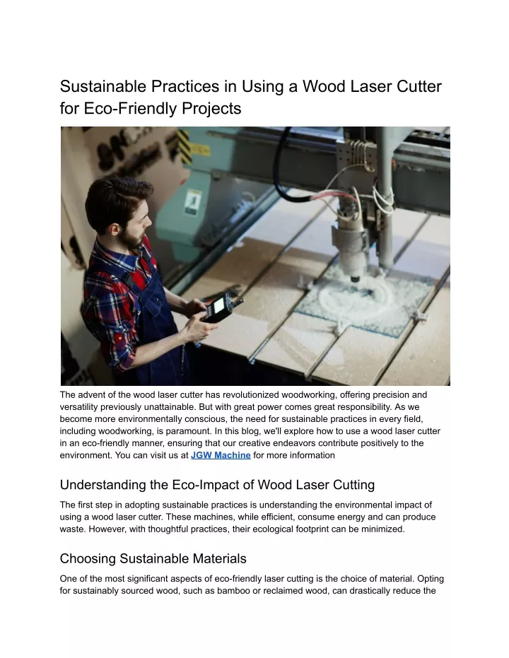 sustainable practices in using a wood laser