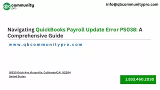 Navigating QuickBooks Payroll Update Error PS038 A Comprehensive Guide