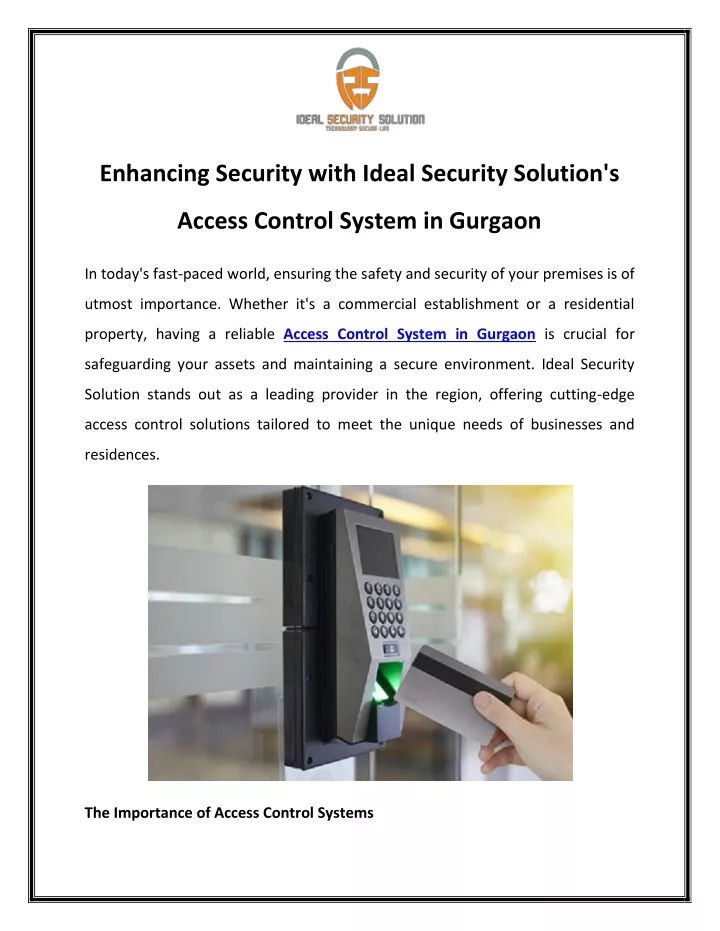 enhancing security with ideal security solution s