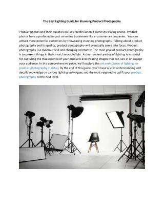 the best lighting guide for stunning product