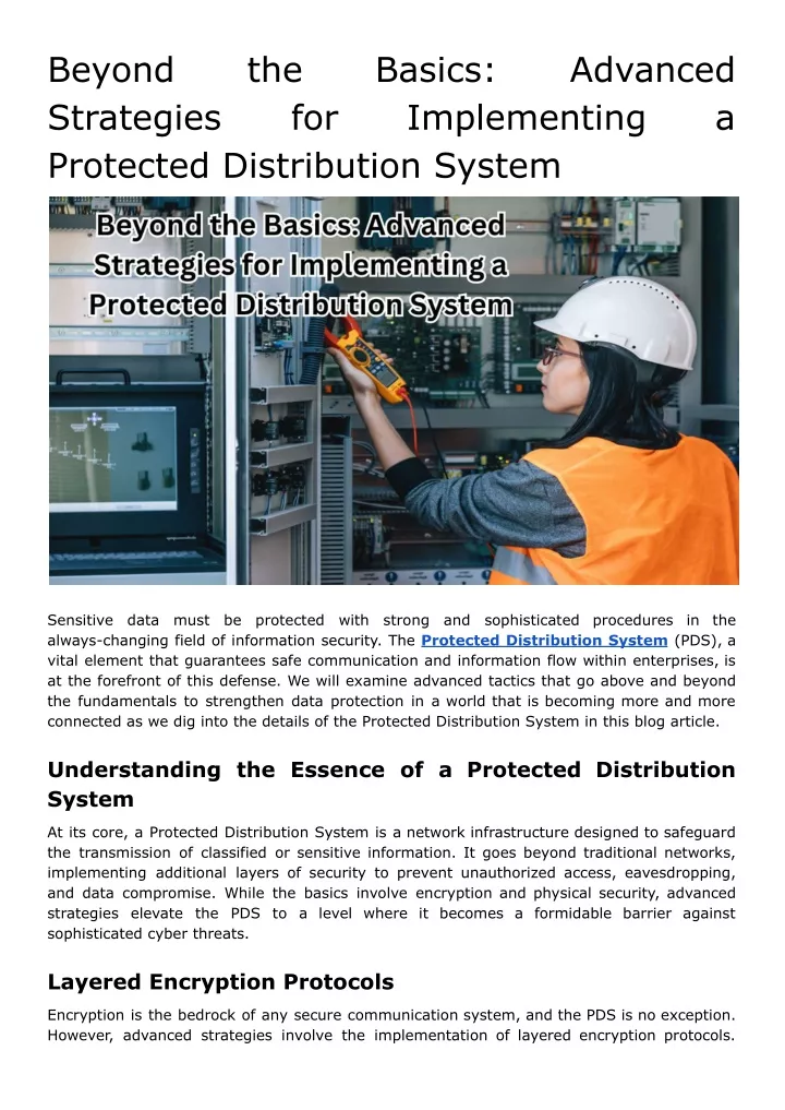 beyond strategies protected distribution system