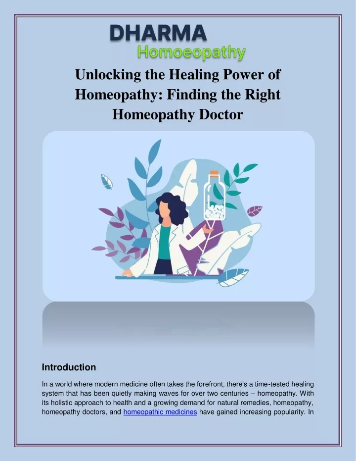 unlocking the healing power of homeopathy finding