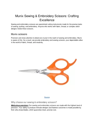 Munix Sewing & Embroidery Scissors_ Crafting Excellence