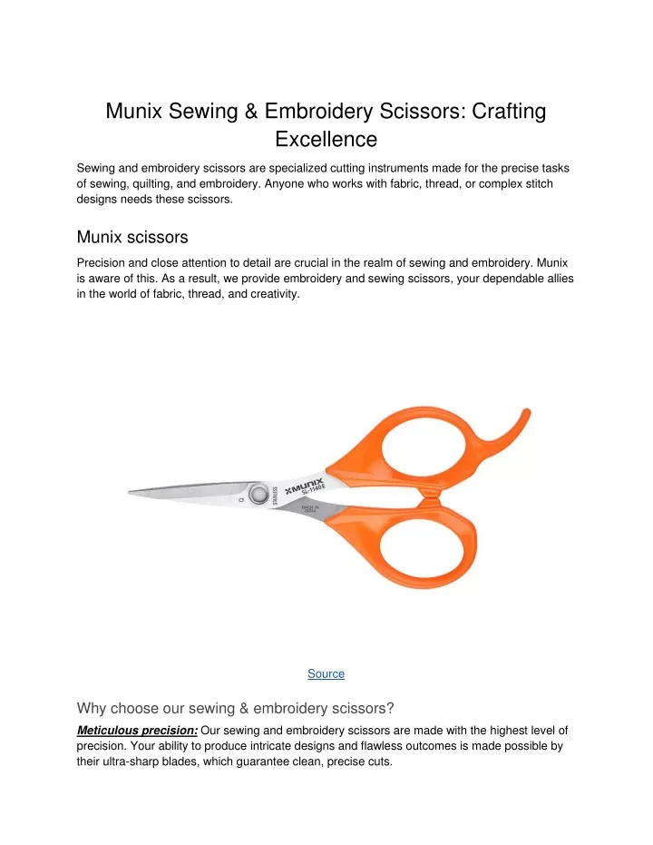 munix sewing embroidery scissors crafting