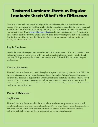 Textured Laminate Sheets vs Regular Laminate Sheets What’s the Difference