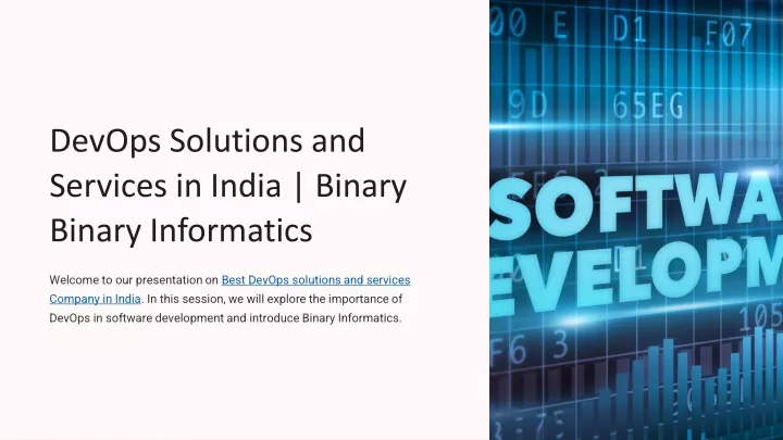 devops solutions and services in india binary