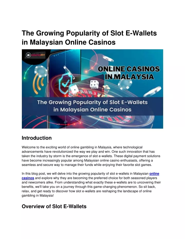 the growing popularity of slot e wallets