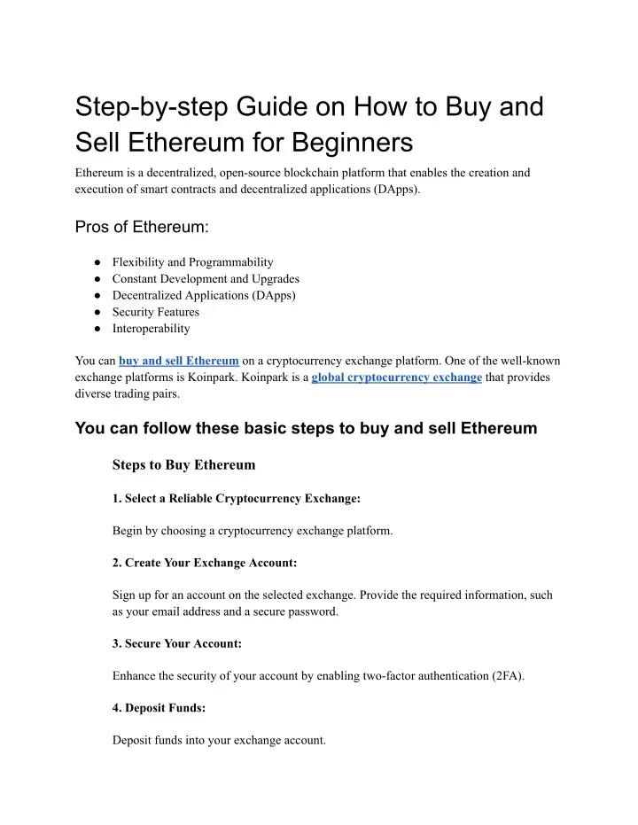 step by step guide on how to buy and sell