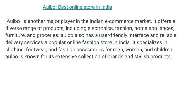 aulbo best online store in india