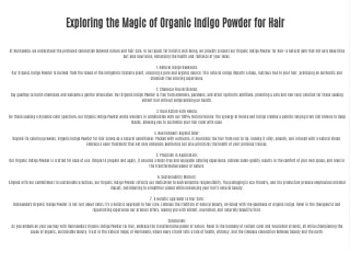 Exploring the Magic of Organic Indigo Powder for Hair