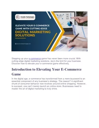 Digital Marketing Solutions for E-Commerce Success