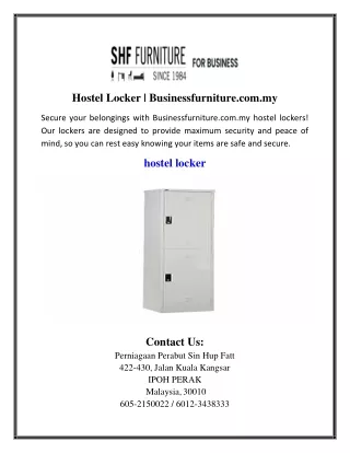 Hostel Locker | Businessfurniture.com.my