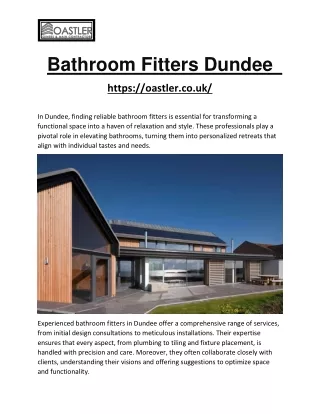 Bathroom Fitters Dundee