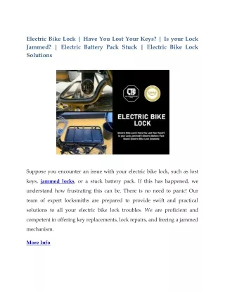 Electric Bike Lock