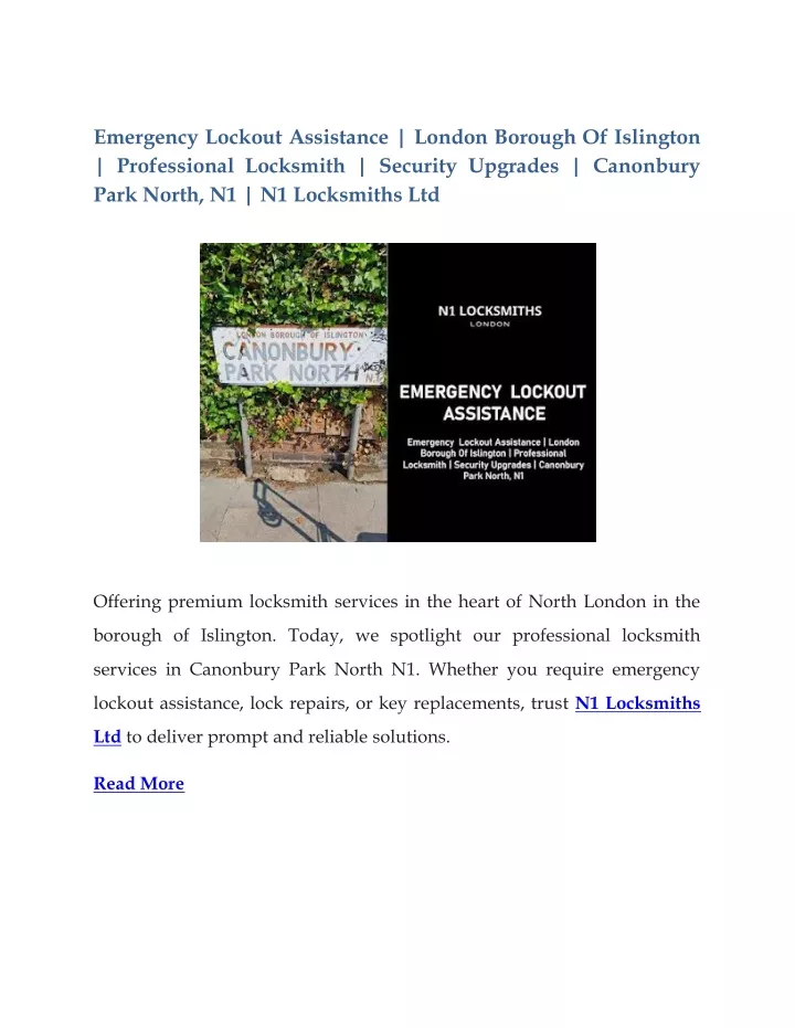 emergency lockout assistance london borough