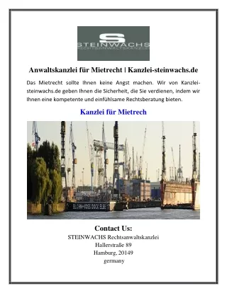 Anwaltskanzlei für Mietrecht | Kanzlei-steinwachs.de