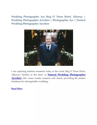 Natural Wedding Photographer Ayrshire