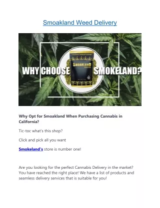 Smoakland Weed Delivery