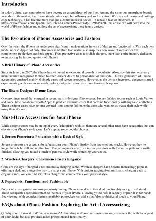iPhone Fashion: Exploring the Art of Accessorizing