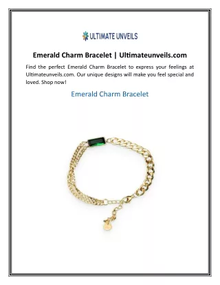 Emerald Charm Bracelet  Ultimateunveils com