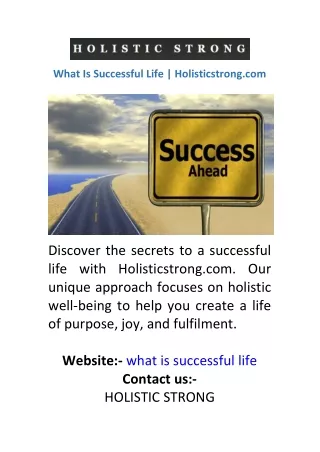 What Is Successful Life  Holisticstrong.com