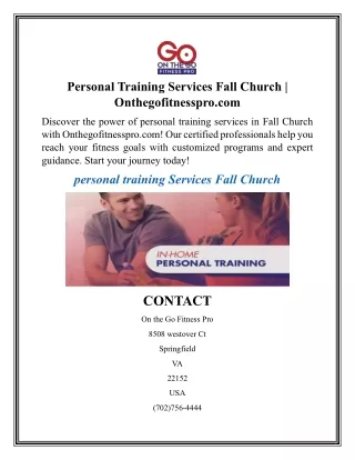 Personal Training Services Fall Church  Onthegofitnesspro