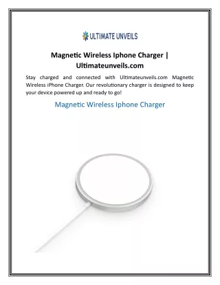 Magnetic Wireless Iphone Charger  Ultimateunveils