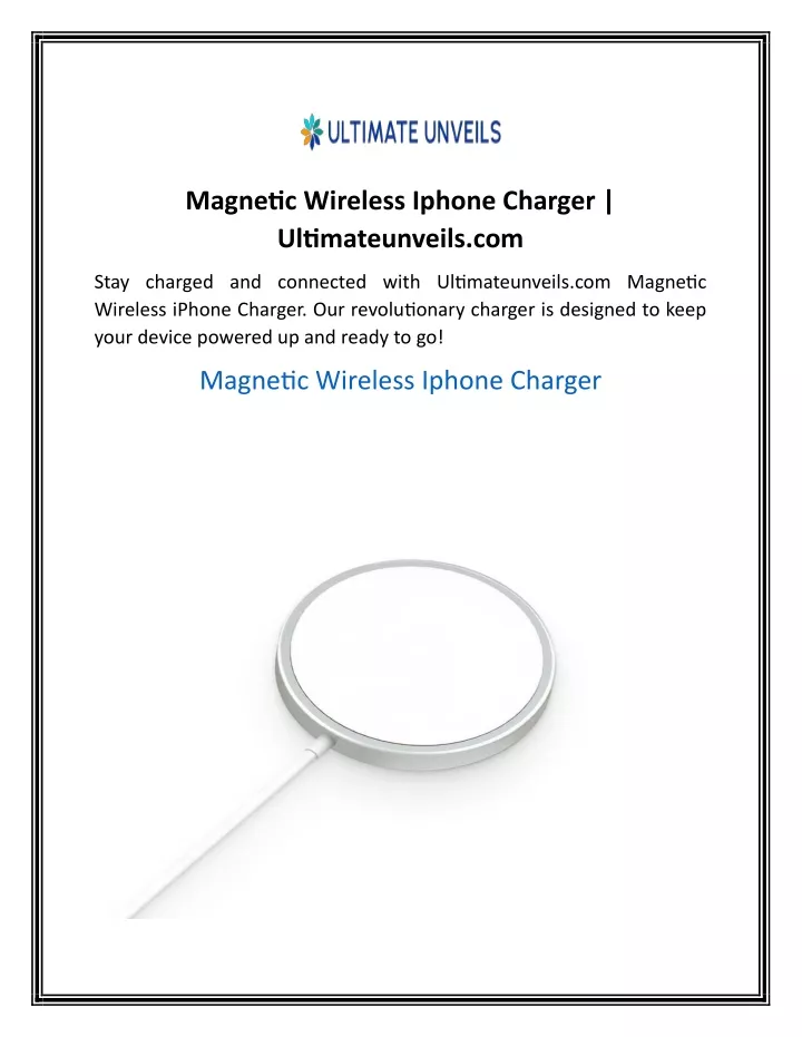 magnetic wireless iphone charger ultimateunveils