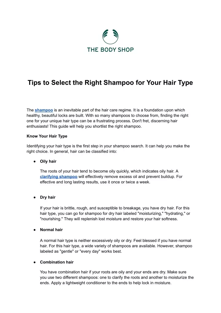 tips to select the right shampoo for your hair