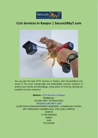 Cctv Services In Kanpur  Secure24by7.com